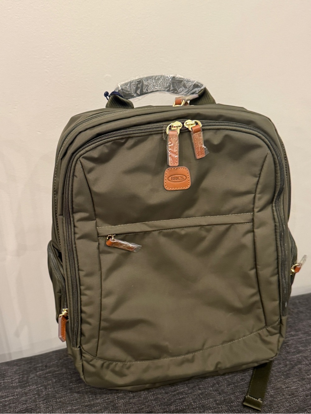 Bric's X-COLLECTION NOMAD BACKPACK Olive Green bag Tan Leather Accents ❤️🔥 - Picture 6 of 11